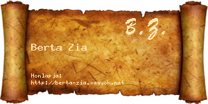 Berta Zia névjegykártya